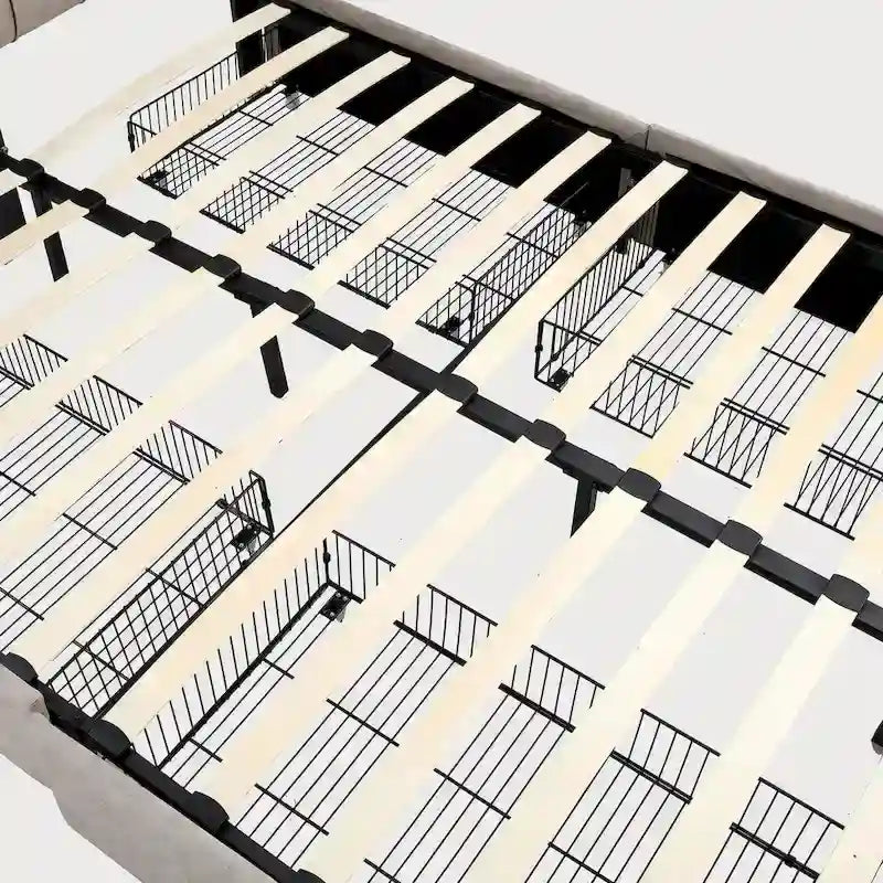 Cadre de lit plateforme grand format avec 4 tiroirs de rangement