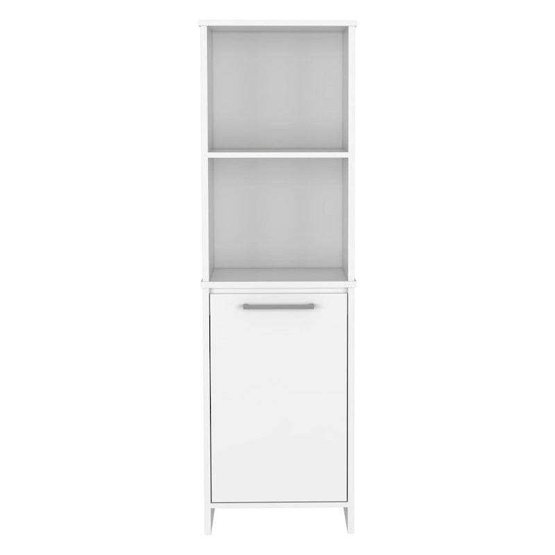 Garde-manger de cuisine, armoire à une porte, étagères intérieures et extérieures, finition blanche
