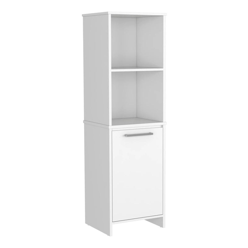 Garde-manger de cuisine, armoire à une porte, étagères intérieures et extérieures, finition blanche