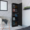 Meuble à Chaussures, Miroir, Cinq Étagères Intérieures, Armoire à Porte Unique, Finition Blanche