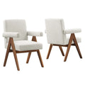 Chaise de salle à manger en tissu bouclé - Lot de 2