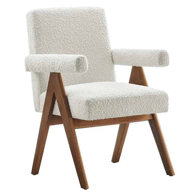 Chaise de salle à manger en tissu bouclé - Lot de 2