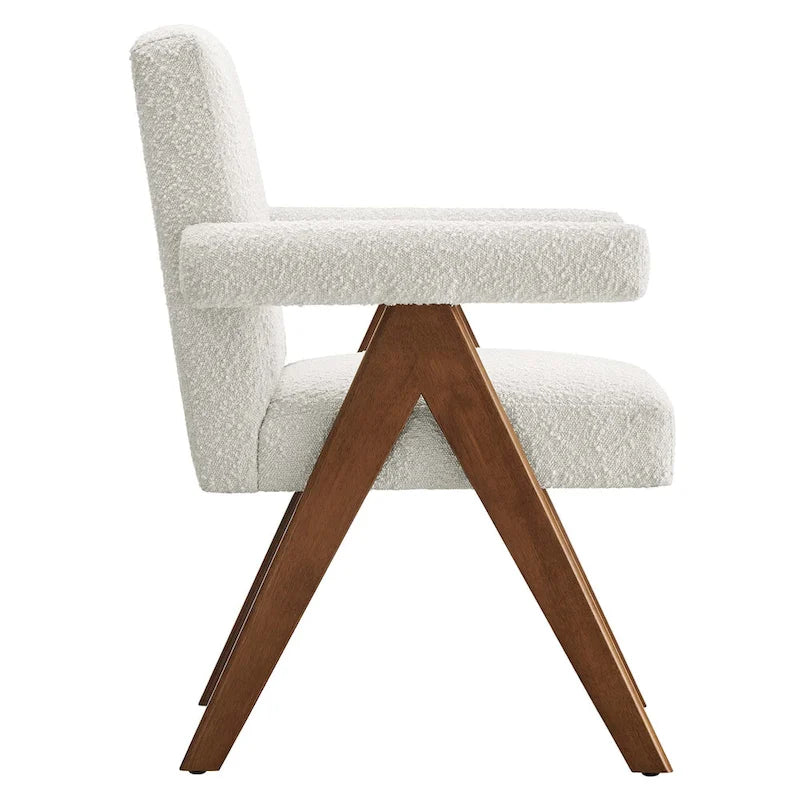 Chaise de salle à manger en tissu bouclé - Lot de 2