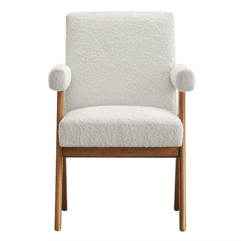 Chaise de salle à manger en tissu bouclé - Lot de 2