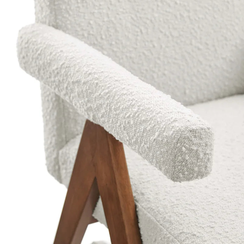 Chaise de salle à manger en tissu bouclé - Lot de 2