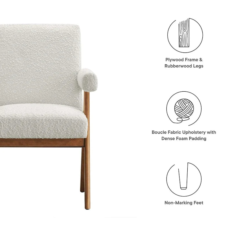 Chaise de salle à manger en tissu bouclé - Lot de 2