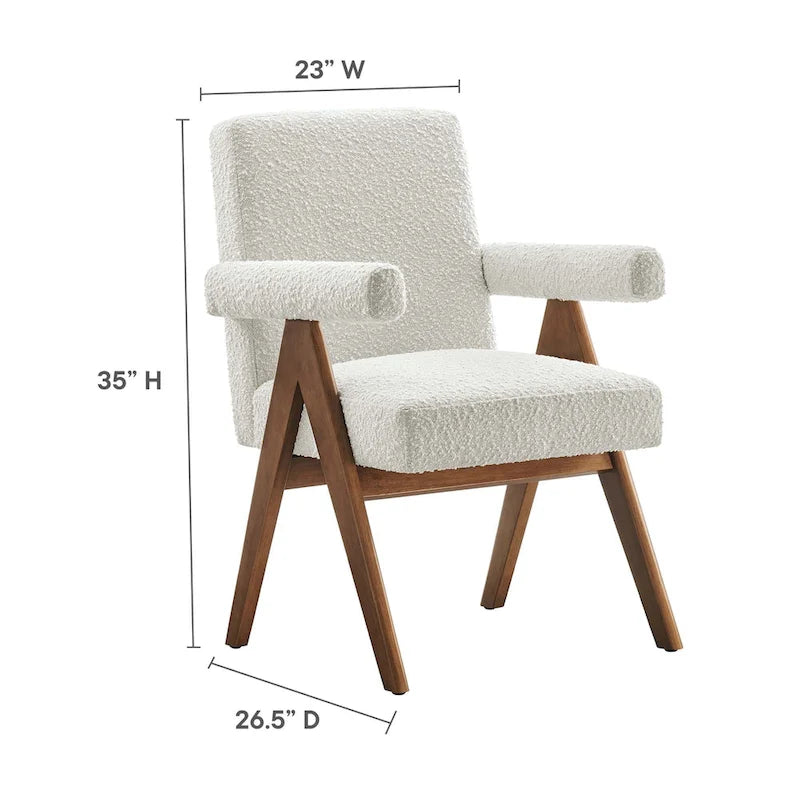 Chaise de salle à manger en tissu bouclé - Lot de 2