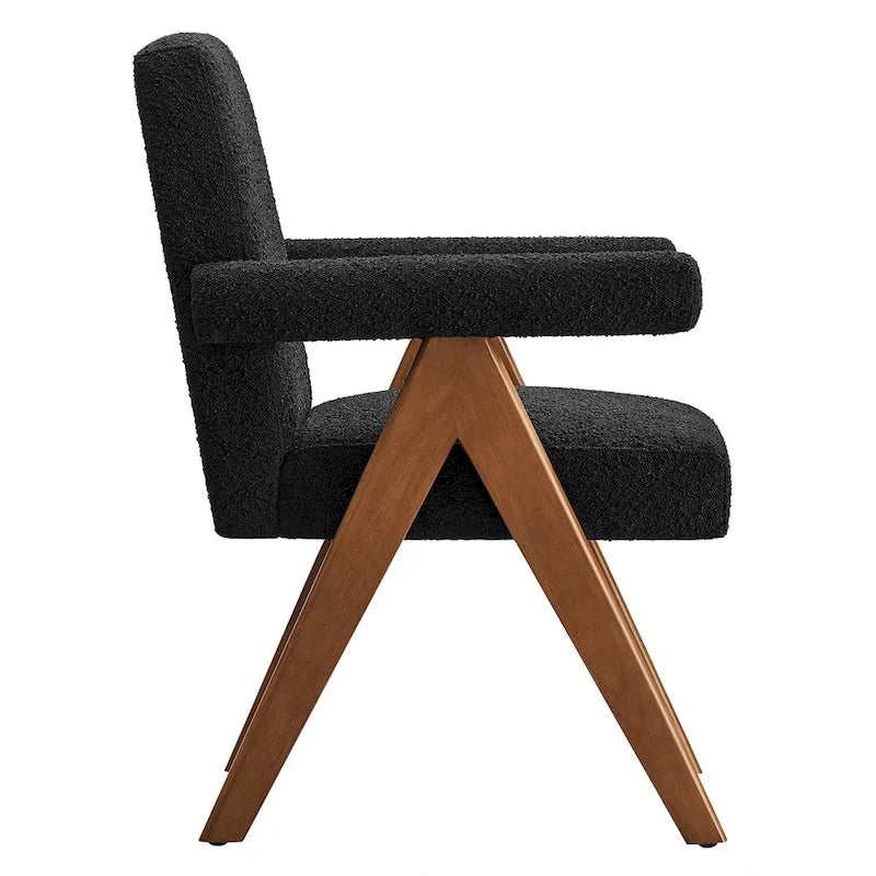 Chaise de salle à manger en tissu bouclé - Lot de 2