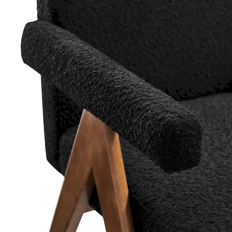 Chaise de salle à manger en tissu bouclé - Lot de 2