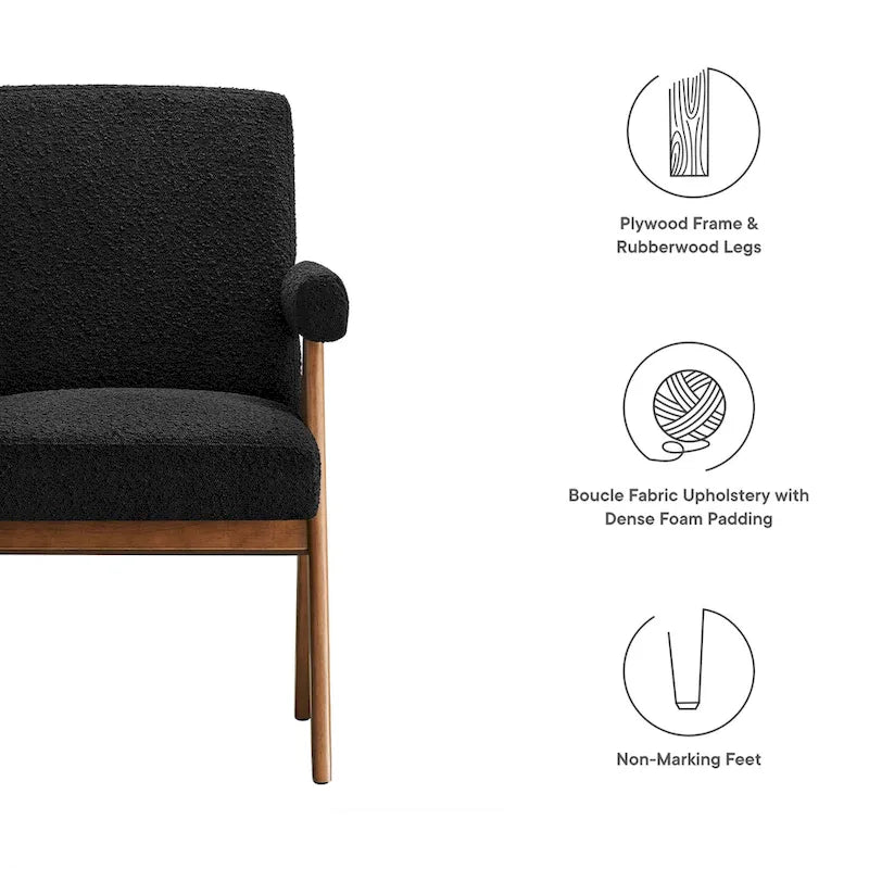 Chaise de salle à manger en tissu bouclé - Lot de 2