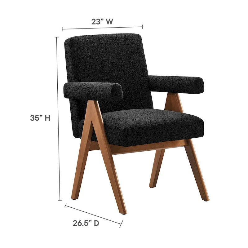Chaise de salle à manger en tissu bouclé - Lot de 2