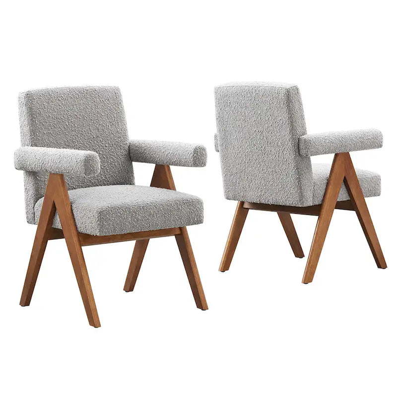 Chaise de salle à manger en tissu bouclé - Lot de 2