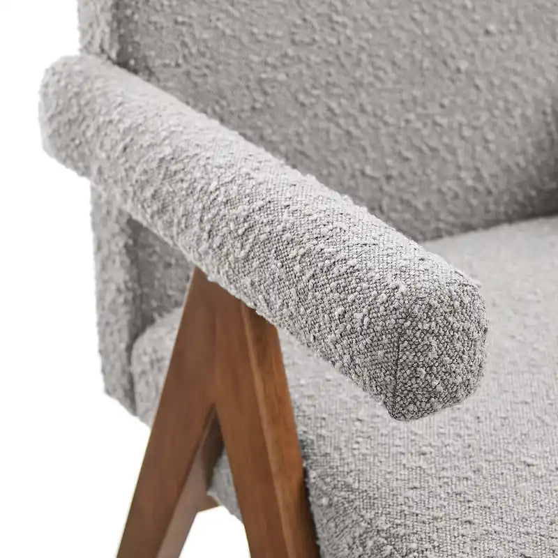 Chaise de salle à manger en tissu bouclé - Lot de 2