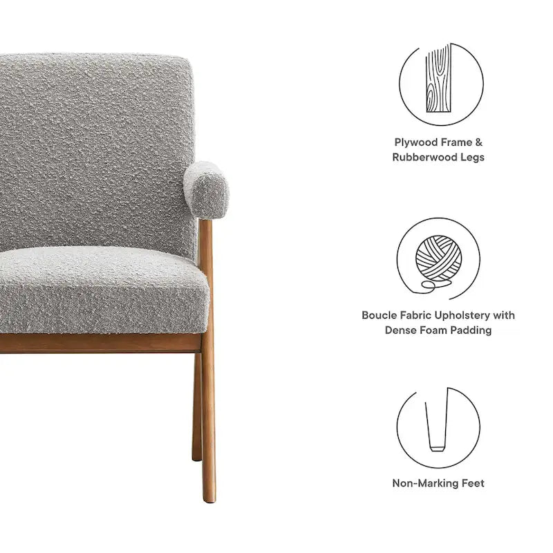 Chaise de salle à manger en tissu bouclé - Lot de 2