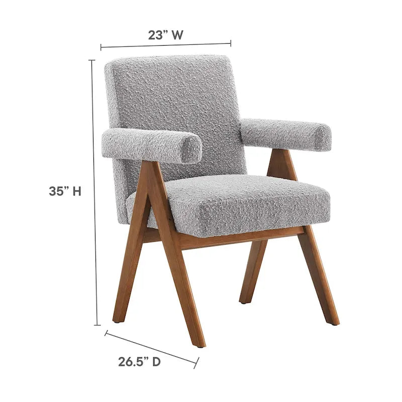 Chaise de salle à manger en tissu bouclé - Lot de 2