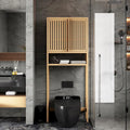 Meuble de salle de bain de 165 cm, neutre, à placer au-dessus des toilettes, avec étagère et deux portes