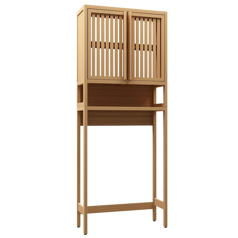 Meuble de salle de bain de 165 cm, neutre, à placer au-dessus des toilettes, avec étagère et deux portes